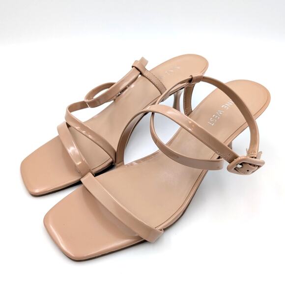 Nine West Hinell Kitten Heel Sandal Ankle Strap Warm Buff Size US10M EU41 - Picture 1 of 9